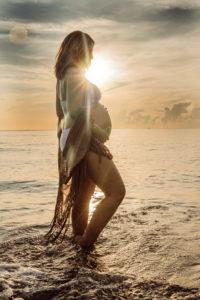 Fort Lauderdale Family Photographer, maternity shoot on the beach at sunset