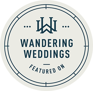 Wedding Photography and Elopement Photography, Featured on Wandering Weddings Logo