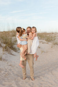 dad, beach, sunshine, children, playing, photo session, photographer