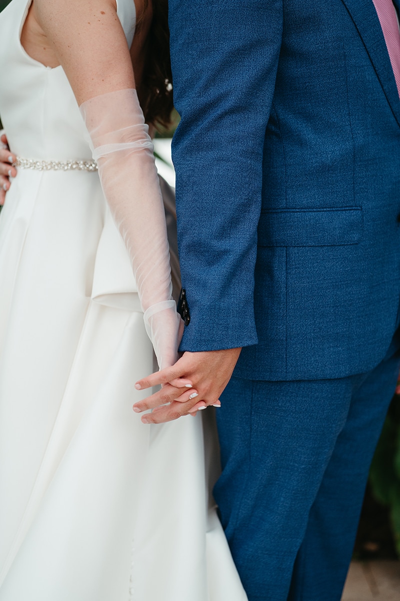 couple, bride and groom, holding hands