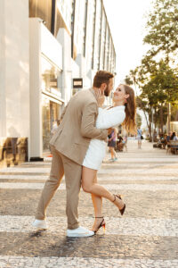 lincoln road, couple, newlyweds, blazer dress, 1111 lincoln road