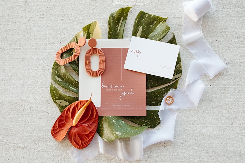 wedding stationary, invitations, miami, tropical, minimalistic, 1111 lincoln rd
